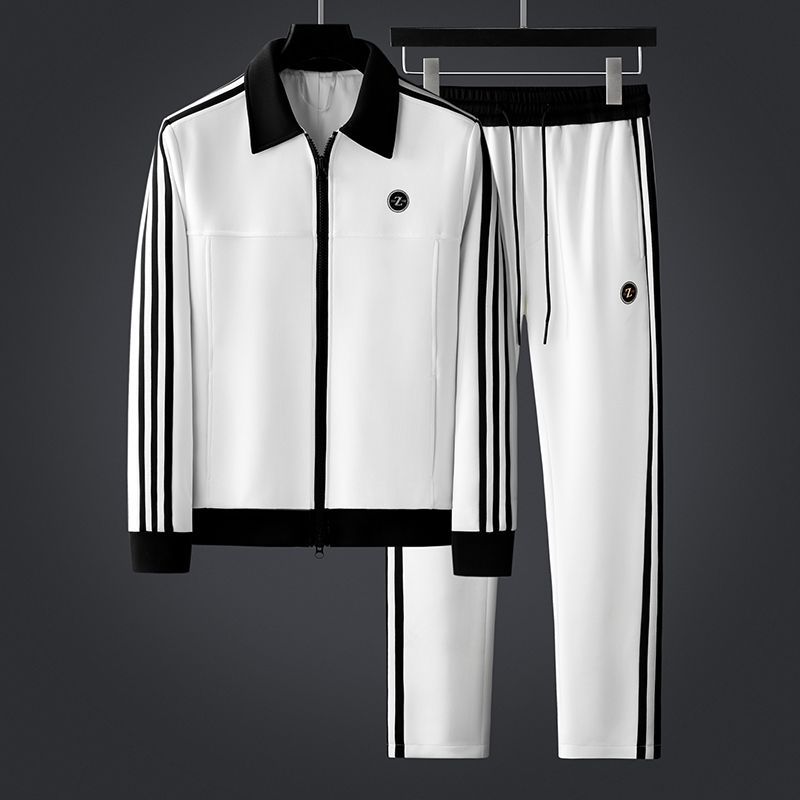 European Station High-end Men's Jacket Casual suit Men's Autumn and Winter New Sports Jacket Pants Set with Two-piece Pack