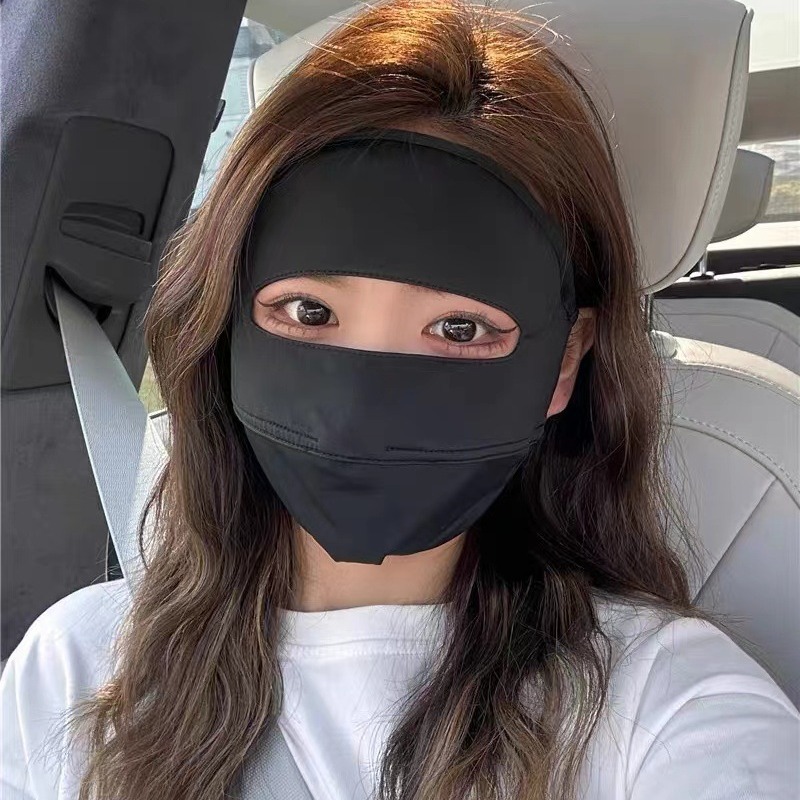 Full Face Sun Mask Women's Summer Anti-UV Sunshade Ice Silk Face Mask Driving Mask Face Gini Protection