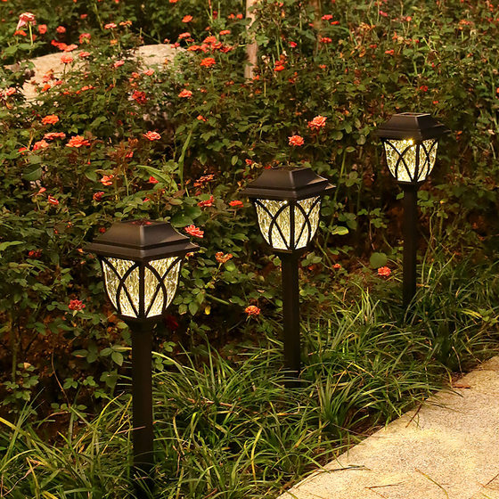 Solar Garden Lamp Waterproof Lawn Lamp Outdoor Home Decorative Garden Grass Layout Floor Light and Shadow Lamp