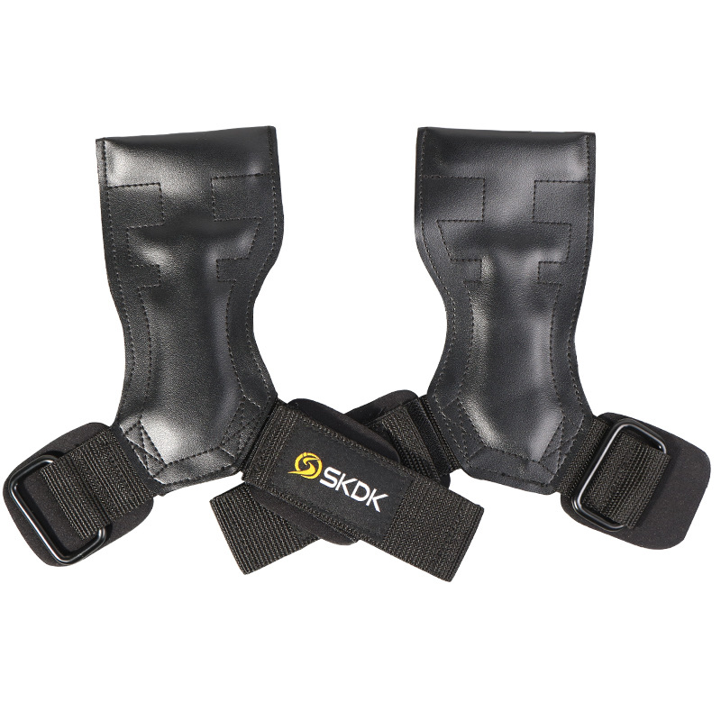 PVC cowhide Palm protection fitness palm protection equipment non-slip wear-resistant wrist protection hard pull grip belt booster belt cross-border
