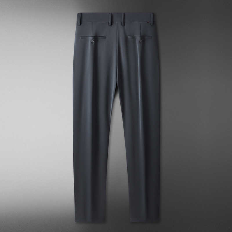 Nylon Anti-wrinkle Men's Casual Pants Spring and Summer Straight Non-ironing Business Pants Summer Thin Ice Silk Long Pants for Men