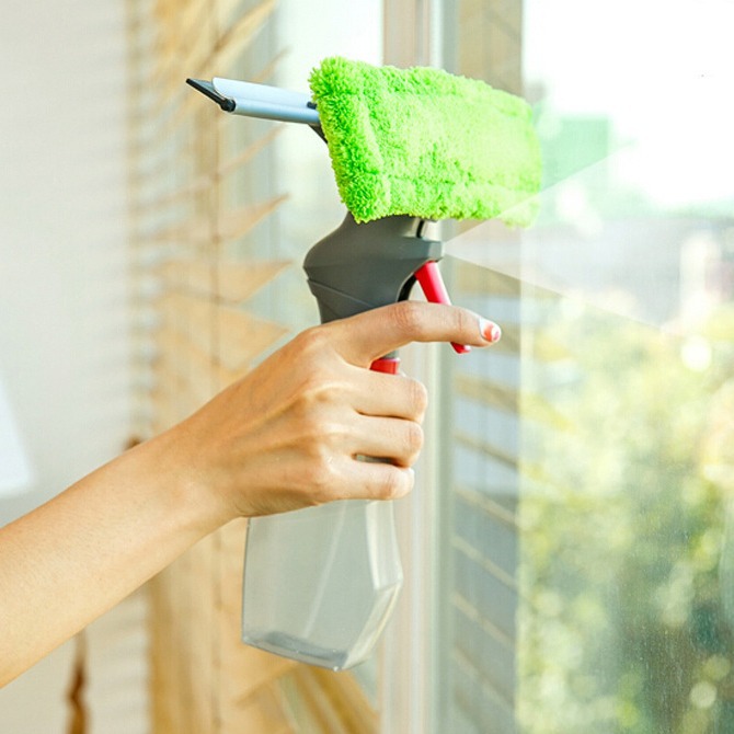Cross-border multifunctional water spray window cleaner household glass wiper car glass scraper three-in-one cleaner