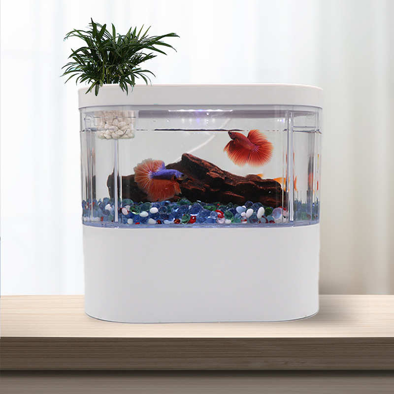 Fish tank one-button water change self-circulation small fish tank living room small desktop home aquarium ecological water-free fish tank