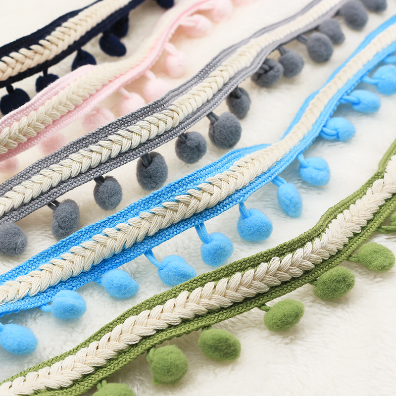 Ethnic style color fur ball lace ball diameter 1.2cm clothing accessories skirt curtain decoration spot supply