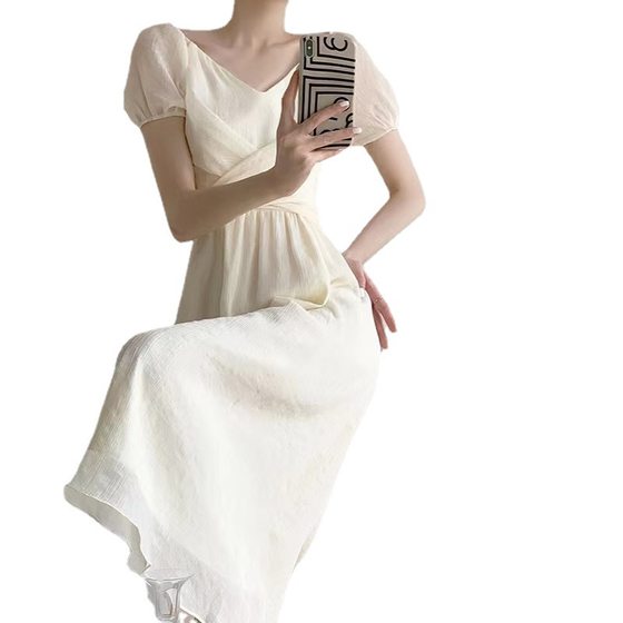 Tea Break French Dress Niche Design Retro Collar 2024 Summer High-end Temperament Gentle Style First Love Dress