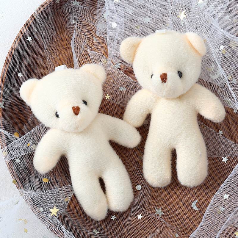 Plush Toy Conjoined Bare Bear Keychain Backpack Pendant Beige White Bear Doll Big Head Conjoined Bear Doll