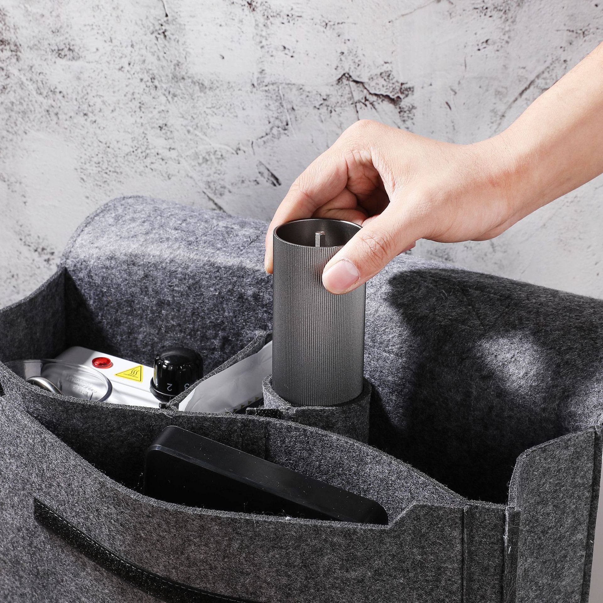 Household Moka Pot Storage Bag Outdoor Coffee Utensils Storage Bag Grinder Cup Storage Organizer Carrying Bag