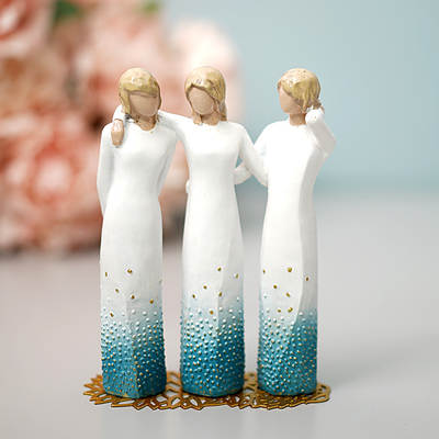 Cross-border New Three Sisters by My Side Resin Crafts Ornaments Holiday Commemorative Gift Creative Gift Decoration