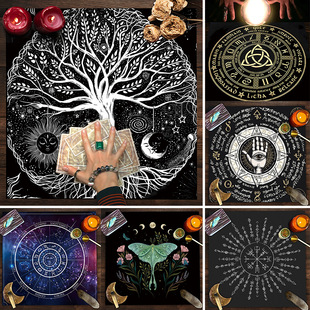 Tarot Tablecloth Tarot Tablecloth cloth pad Mandala life tree butterfly flower sea flannel Tablecloth