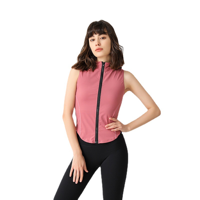Summer European and American Quick-drying Sports Vest Sleeveless Slimming Fitness Clothes Outer Wear Running Yoga Clothes Women's Top
