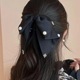 Black Retro Pearl Satin Ribbon Clamp