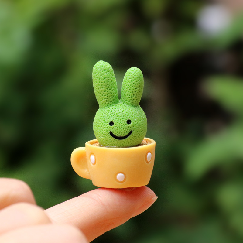Mini simulation succulent cactus ball resin crafts small ornaments blind box micro landscape desktop decorations