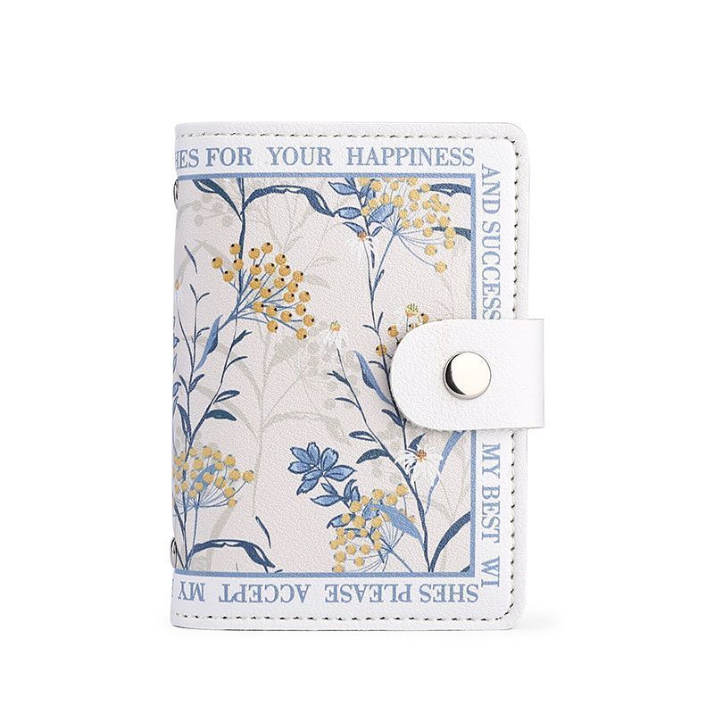 New Flower Cartoon Card Bag Men's Anti-degaussing Multi-card Bank Card Bag Certificate Bag Women's Large Capacity Card Bag