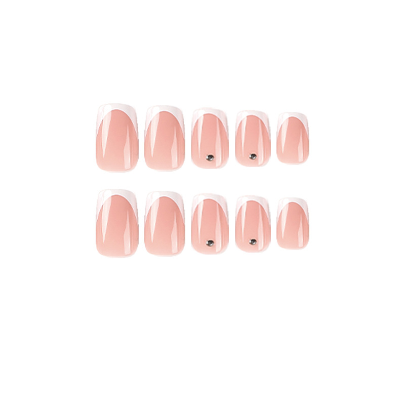 Wearing nail art finished products wholesale simple French stick drill wearing nail nail art piece wholesale nail art patch wearing nail