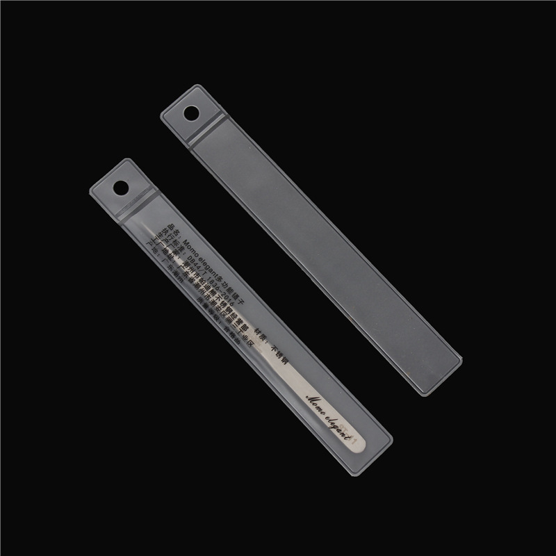 Color PVC long bag cosmetic brush opening plastic storage bag steel push elbow tweezers PVC packaging bag