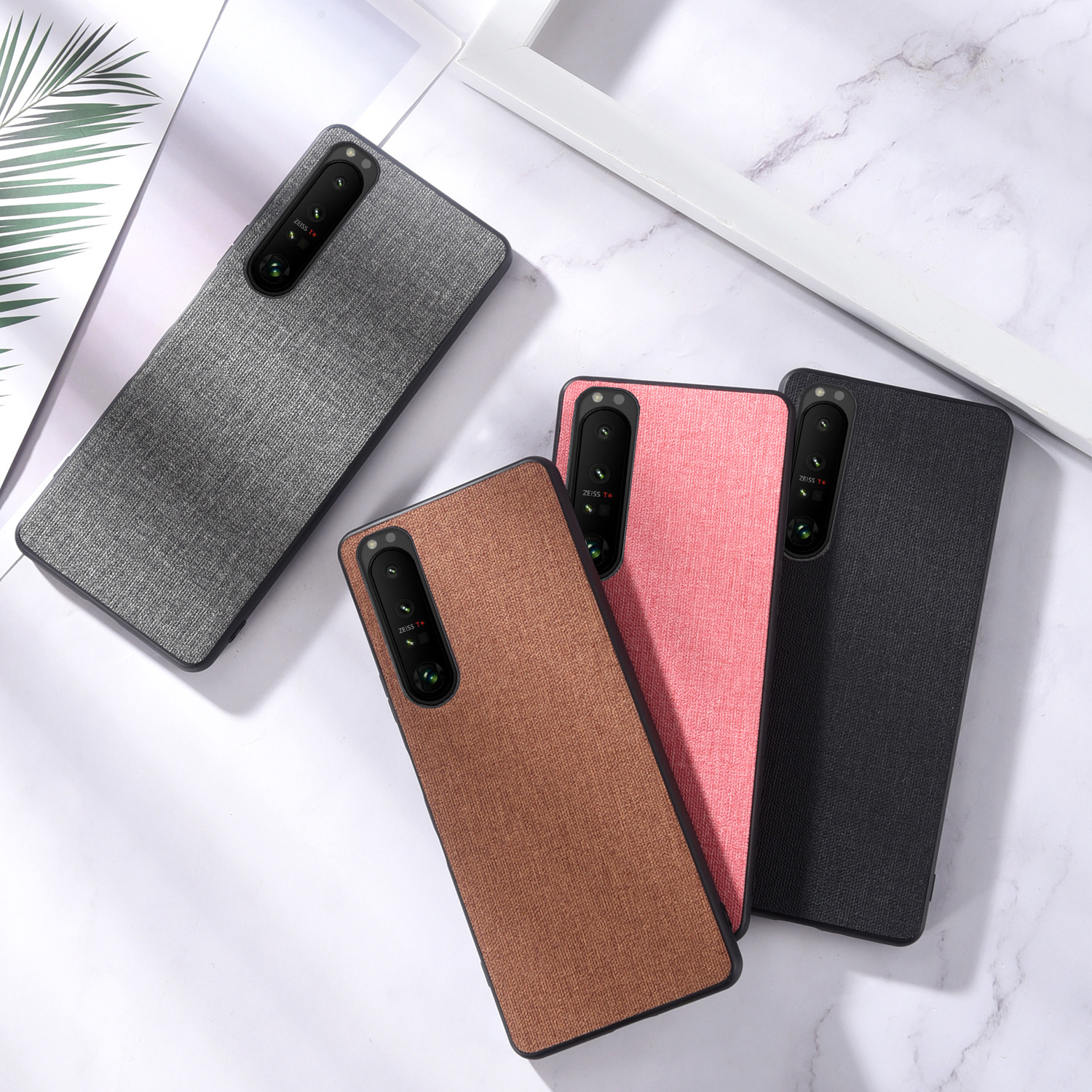 適用索尼Sony Xperia 10V手機殼簡約純色帆布紋Xperia 5III保護套