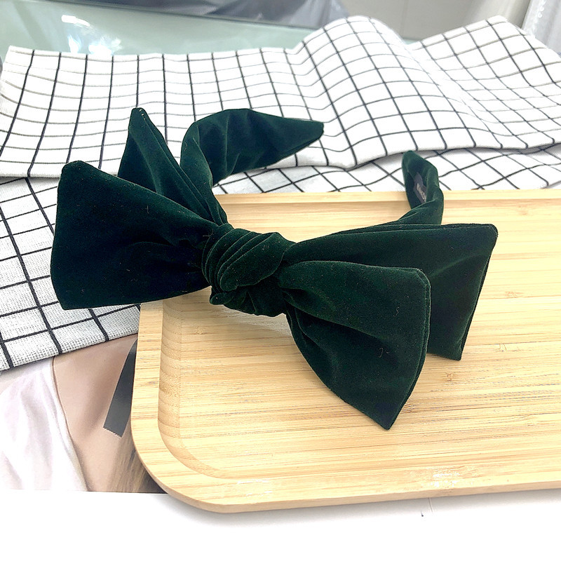 Autumn and Winter New Flannelette Big Bow Headband Star Liu Tao Same Style Hair Accessories Wide-brim Non-slip Headband Women's Press Hair
