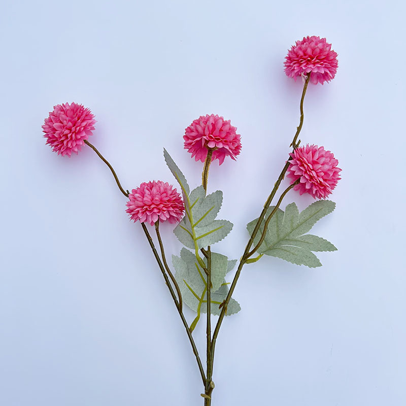 Simulation of 5 autumn dandelion ball chrysanthemum 5 small onion ball wedding home decoration bouquet soft photography props pu_voghion.com