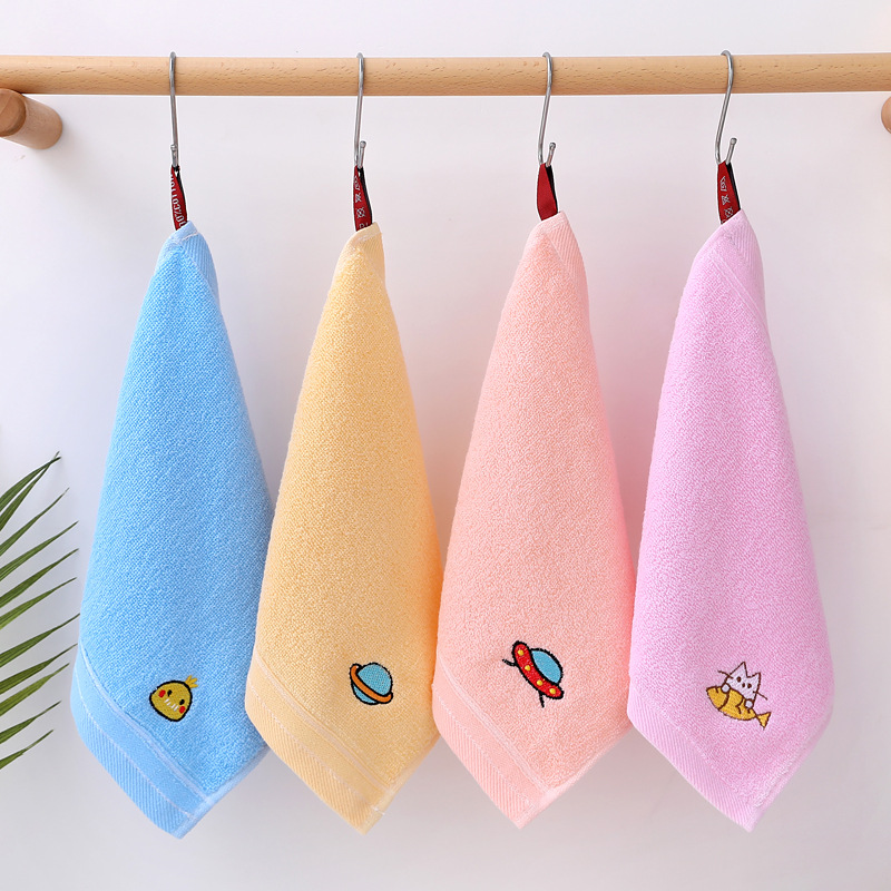 Small towel cotton square towel kindergarten students absorbent not easy to lint children newborn wash face home can do logo
