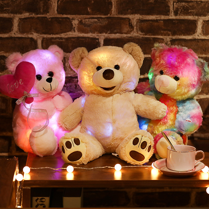 Cross-border Amazon LED luminous teddy bear doll unicorn alpaca bear owl birthday gift wholesale