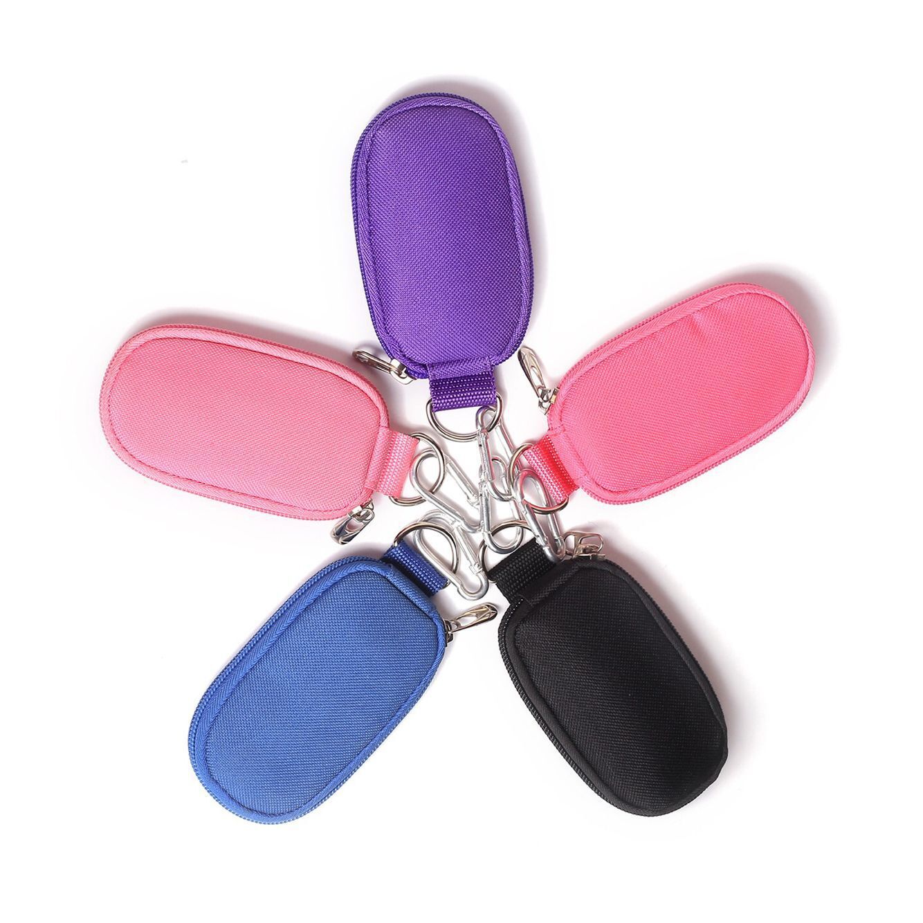 Spot 10 grid oil bottle storage bag travel portable anti-fall storage box key chain finishing bag five colors optional