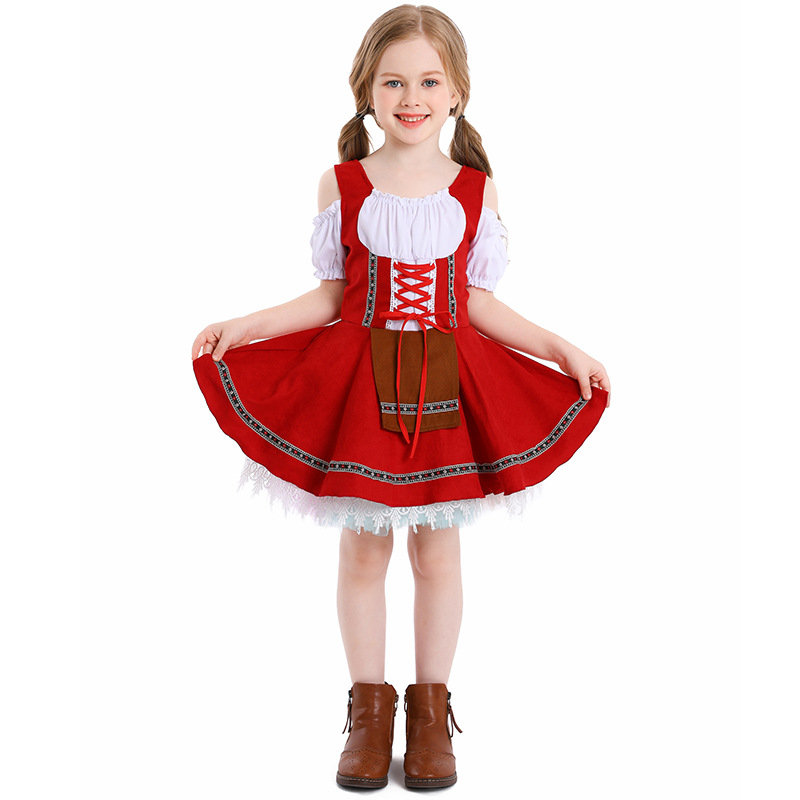 Halloween Costume Foreign Trade Source Amazon Germany Children's Beer Festival Performance Costume Multicolor Skirt