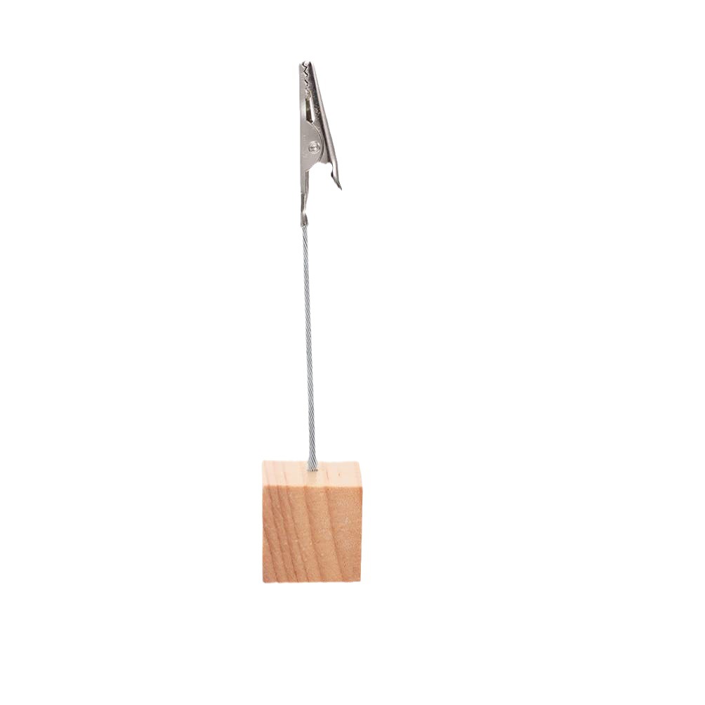 Wooden Colorful Pine Base Photo Holder Note Clip Desktop Ornaments Square Alligator Clip Wooden Photo Holder