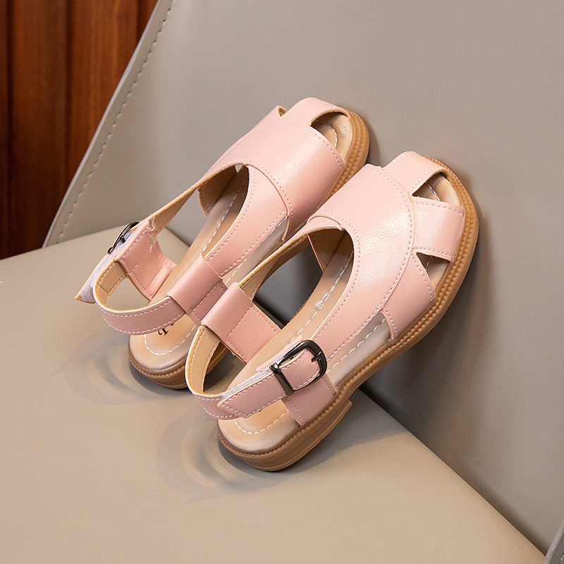 Children's Toe Sandals Summer New Middle and Large Children's Hollow Beach Shoes Girls Princess Shoes Soft Sole Boys Casual Shoes