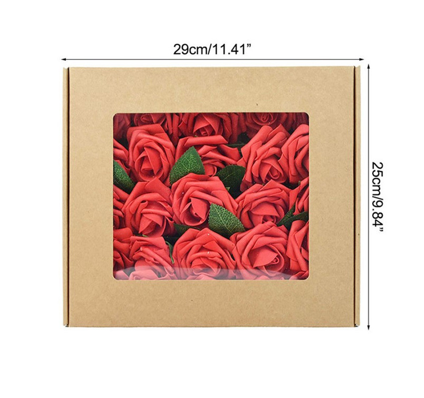 Cross-border gift box foam pe roses 25/50 boxed artificial fake flowers wedding decoration holding flowers