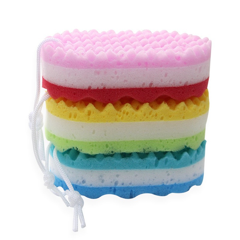 Three-layer Seaweed Spine Bath Sponge Wipe Adult Bath Bath Ball Bath Sponge Back Bath Flower Baby Bath Cotton