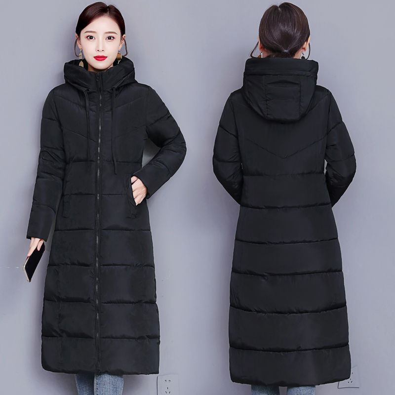 [Spot] Women's New Down Cotton-padded Jacket Mid-length Large Size Coat Thickened Cotton-padded Coat Over the Knee
