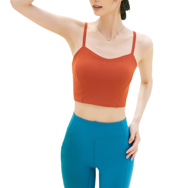 Yoga Clothing Top Women's High-strength Shock-proof Running Bra Gathered Sports Underwear Professional High-end Beautiful Back Vest
