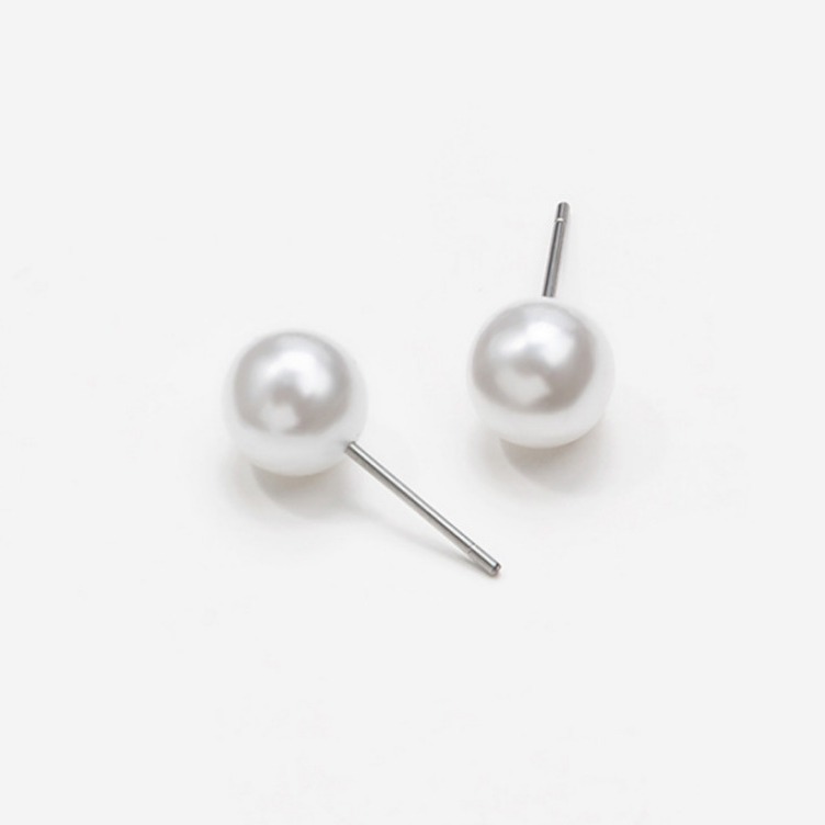 Foreign trade popular peas earrings jewelry temperament socialite steel pin earrings simple white pearl earrings wholesale