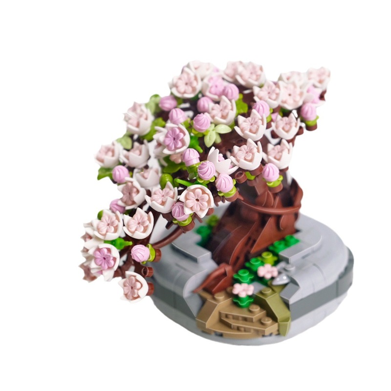 Loz 花鉢植え多肉植物花束ビルディングブロック桜の木の装飾装飾品バレンタインデーのギフト|undefined