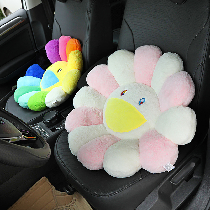 Online celebrity Murakami sun flower doll cushion plush toy office chair cushion bay window children's room floor mat girl