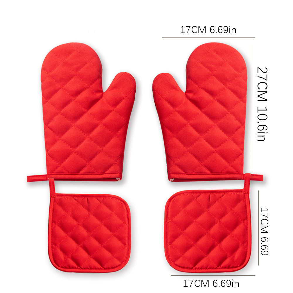 Spot wholesale household oven gloves thickened heat insulation microwave oven gloves kitchen baking utensils high temperature resistant set