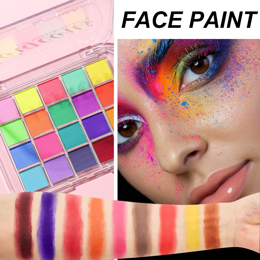 Eye shadow face color plate cross-border beauty makeup human face painting graffiti face color eye shadow easy to clean face color makeup wholesale