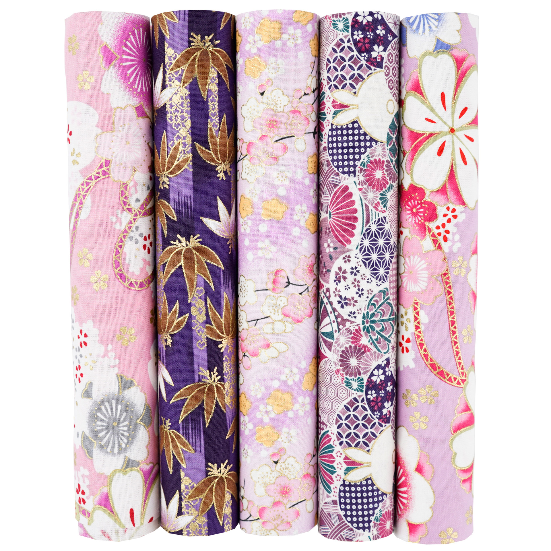 5 Color patchwork cloth set gilding Japanese style floral cloth cotton floral handmade diy cotton cloth wholesale cloth head printing cloth