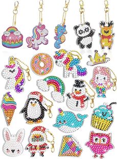 Amazon Direct Supply 5D DIY Dolphin Unicorn Diamond Painting Keychain Diamond Keychain Pendant Factory