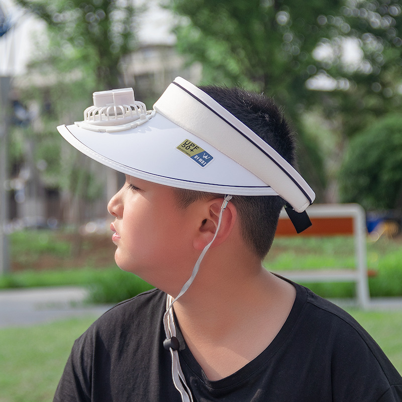 USB charging with fan cap female summer big brim sun protection hat UV protection empty top sun hat