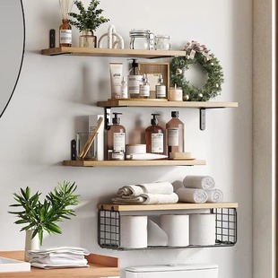 Amazon's same floating shelf wall-mounted multi-layer storage rack bathroom iron storage rack