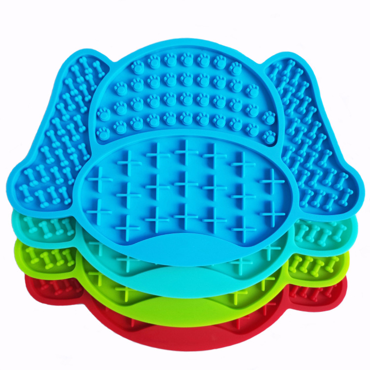 Silicone dog head pet licking pad silicone Slow Food pad dog bath distraction licking pad silicone slow food plate anti-choke anti-overflow
