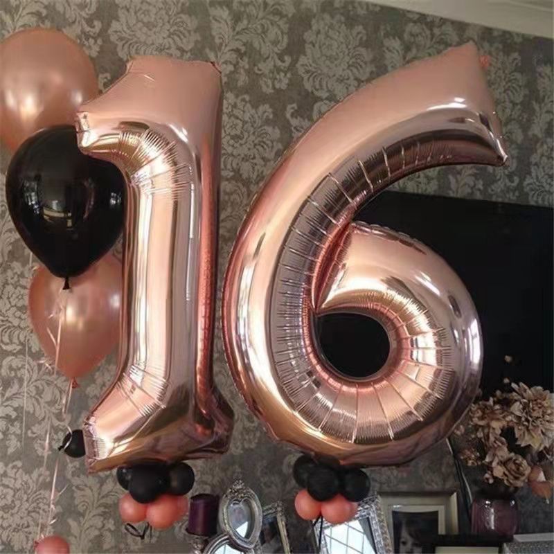 Children's birthday adult decoration 32 inch aluminum letter balloon Cartoon Creative Party decoration