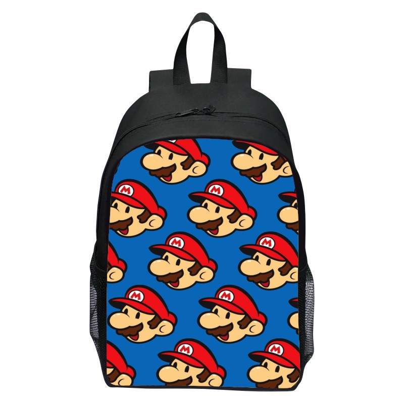 New Printed Super Mario Backpack Cartoon Mary Brothers Movie Backpack Schoolbag for Primary School Students