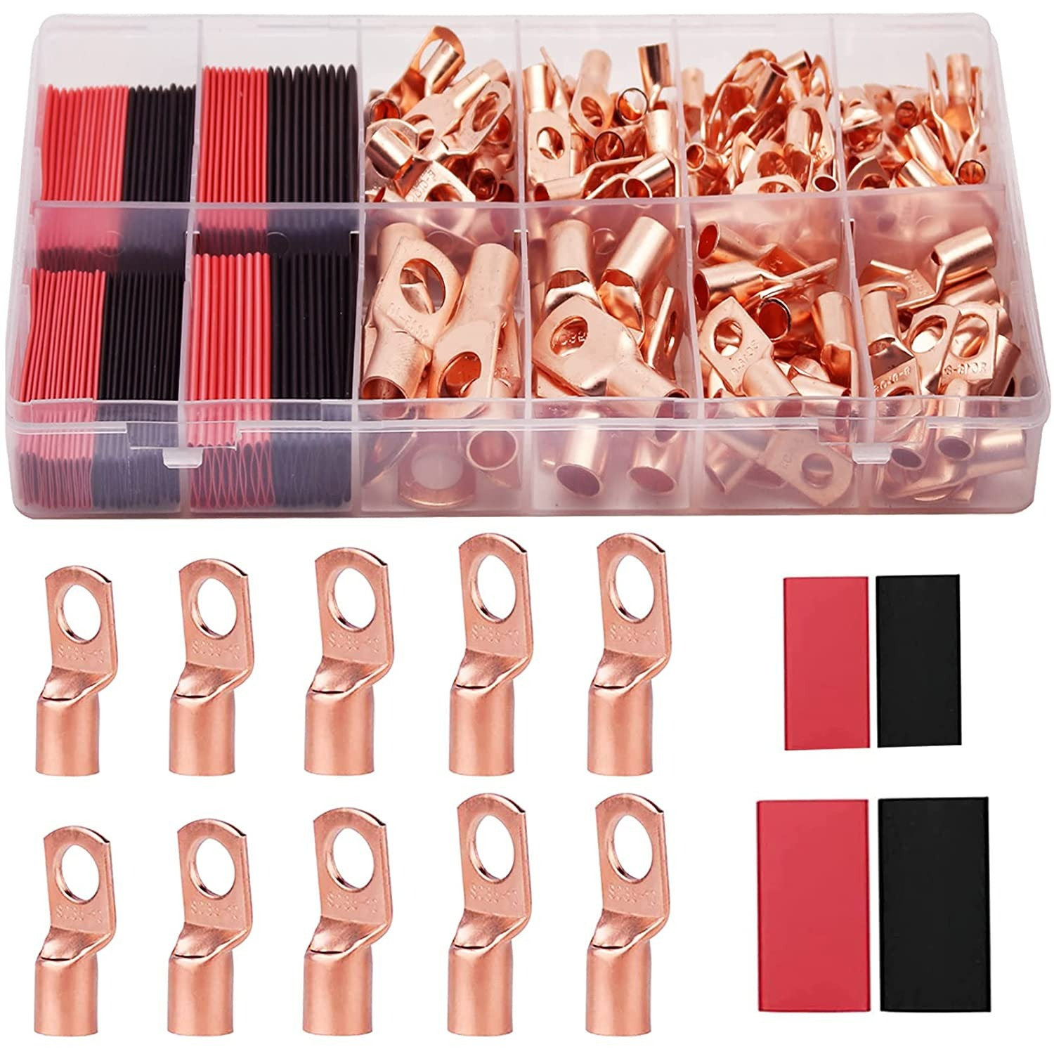 Cross -border dedicated to 160PCS peeping port copper tube terminal SC wiring terminal 80pcs+80pcs soft cress combination