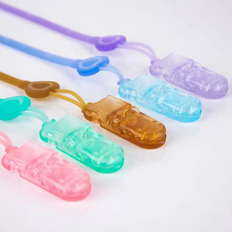 Nursing bottle teether anti-drop chain baby cartoon pattern clip silicone material baby teether anti-drop chain manufacturer batch