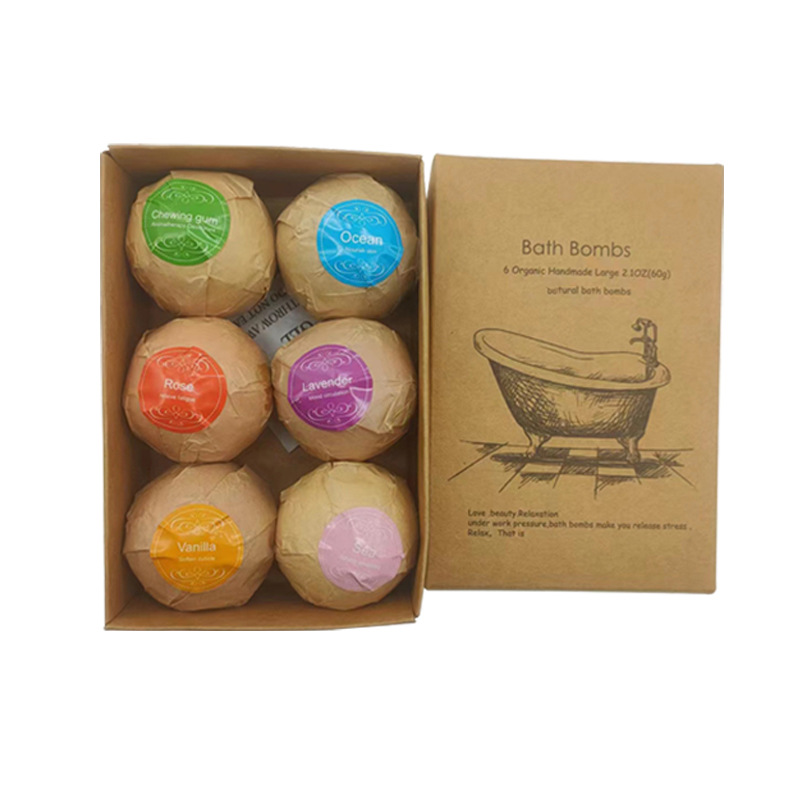 In stock wholesale bath bath explosion salt ball 60g cleaning bubble SPA experience bath ball factory direct supply
