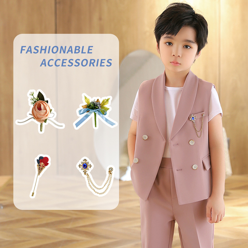 2024 Trendy Korean Style New Children's Corsage Boy's Gentleman Pendant Boy's suit Jewelry Small Gift Accessories
