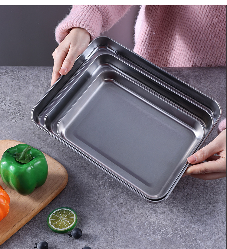 Japanese-style flat 430 stainless steel square plate draining tray oven special barbecue plate mesh rack draining oil dish