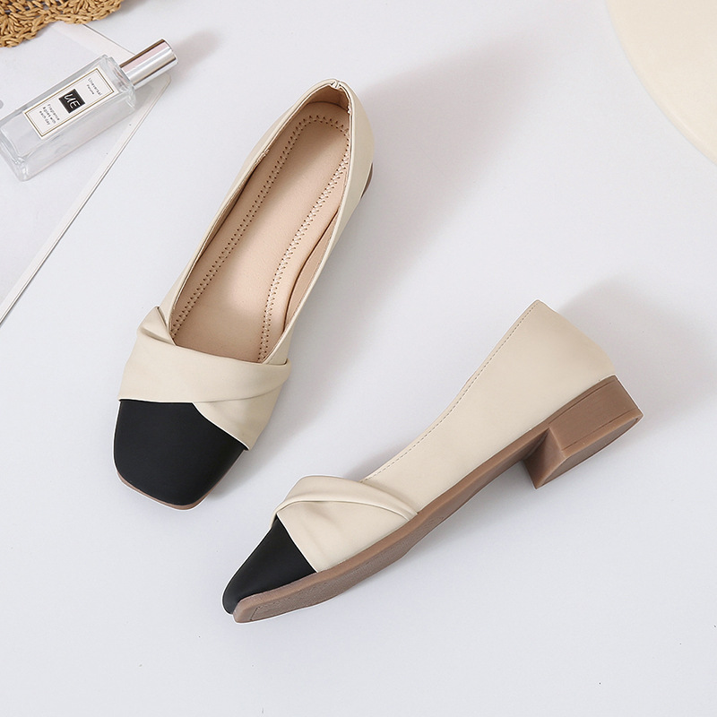 Evening Wind gentle 2023 new shallow mouth work casual women's elegant all-match soft bottom thick heel not tired single-layer shoes for women